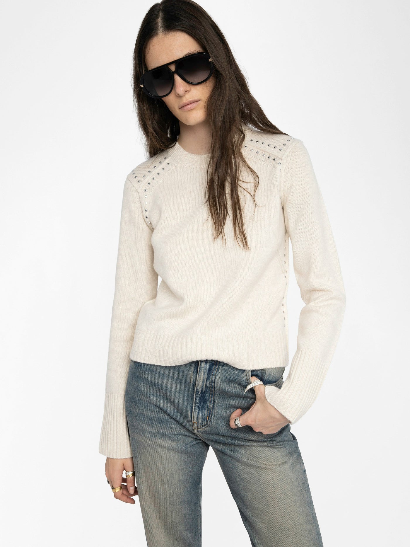 NALTY SWEATER STUDS IN ECRU