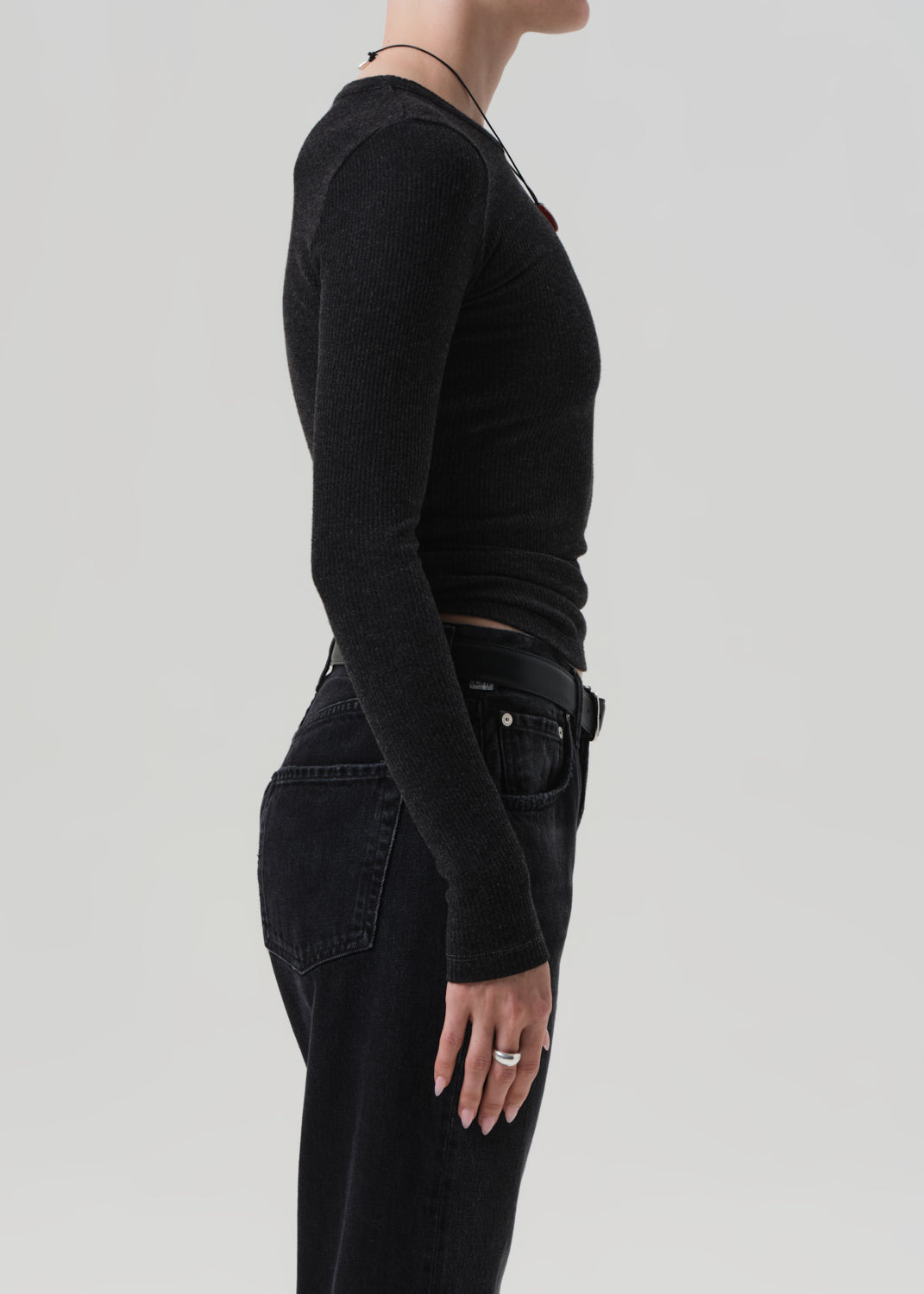 BINA CREWNECK IN HEATHER CHARCOAL
