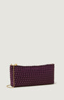 Naghedi GALA CLUTCH SATIN IN CURRANT at Romi Boutique