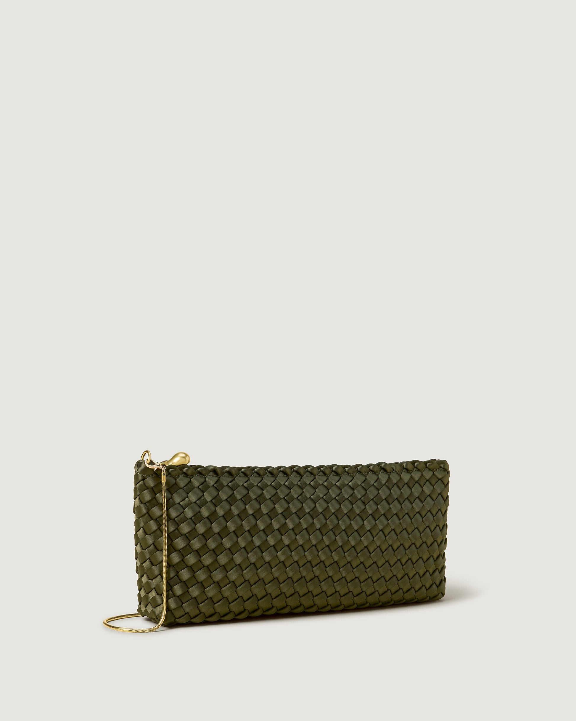Naghedi GALA CLUTCH SATIN IN JUNIPER at Romi Boutique