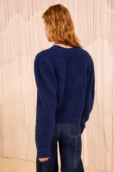 KIRA ALPACA CARDIGAN IN MIDNIGHT
