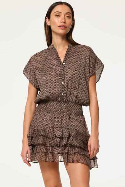 EVIE DRESS IN BROWN PAISLEY