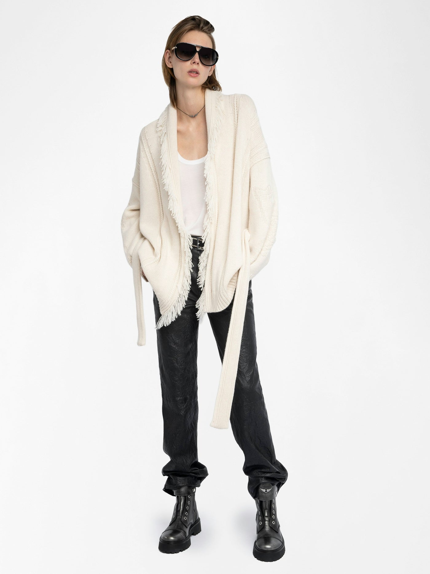 ALPA MID-LENGTH COAT IN ECRU