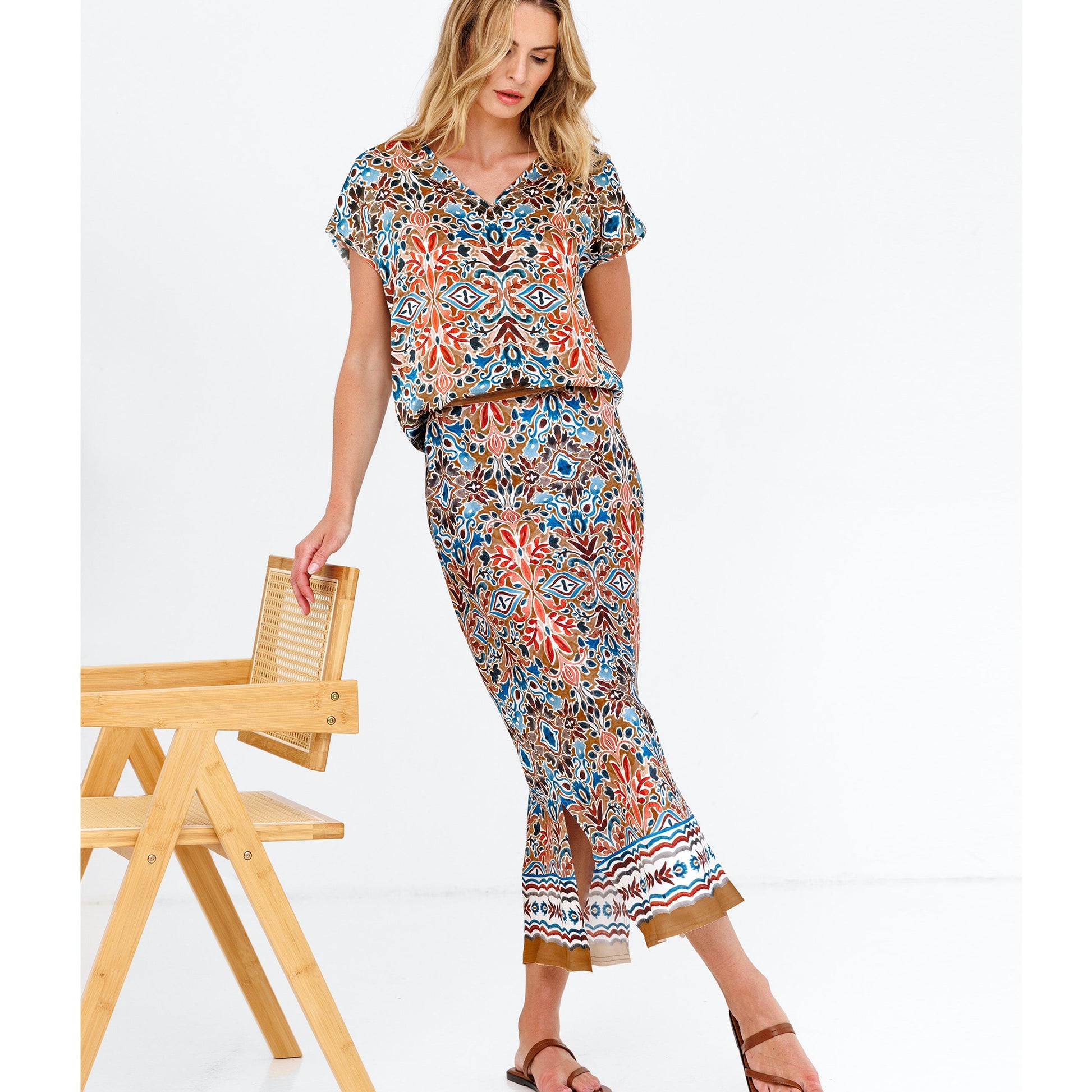 Go Silk GO RAW REVISITED PRINTED PLACE at Romi Boutique