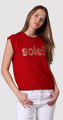 Minnie Rose COTTON CASHMERE SOLEIL FOIL PRINT TEE at Romi Boutique