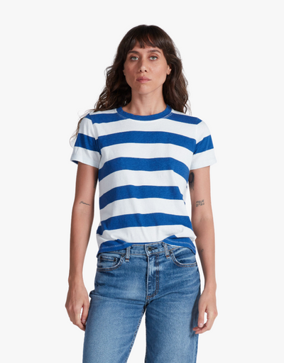 CLASSIC TEE STRIPE IN COBALT THICK STRIPE - Romi Boutique