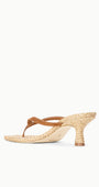 Staud FREJA THONG KITTEN HEEL RAFFIA at Romi Boutique