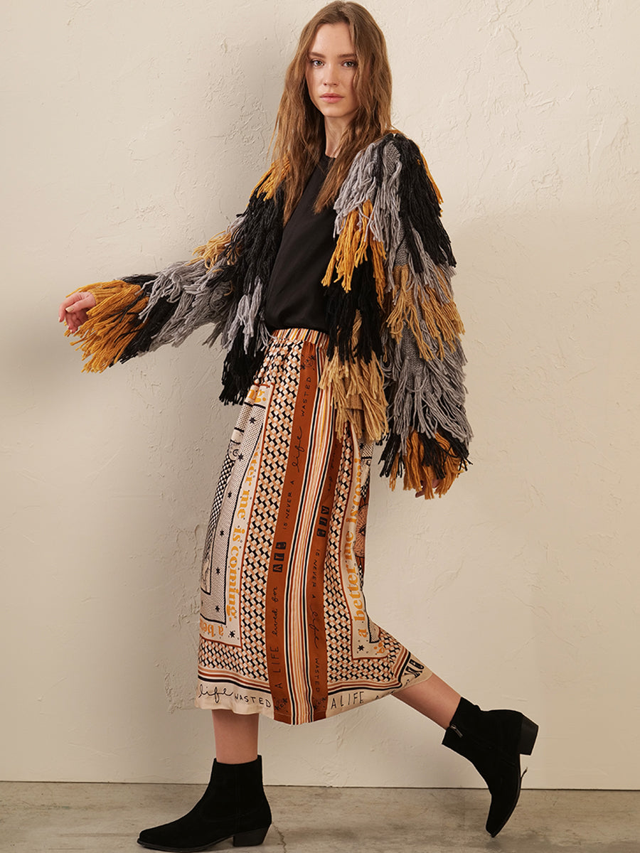 Me369 ROSALEE PRINTED SKIRT at Romi Boutique
