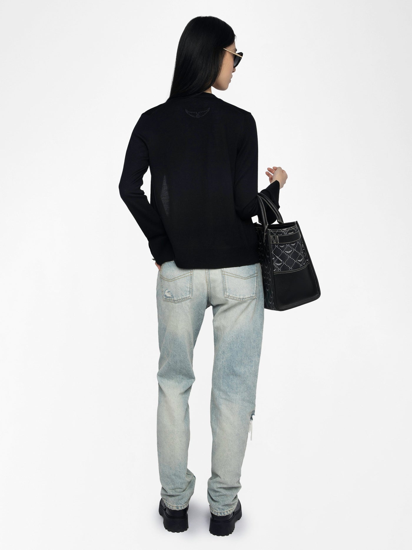 JEMMA WOOL CARDIGAN IN BLACK