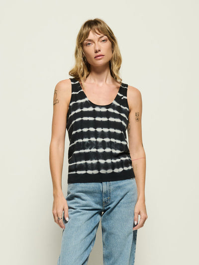 SIENNA SWEATER TANK IN TIE DYE STRIPE - Romi Boutique