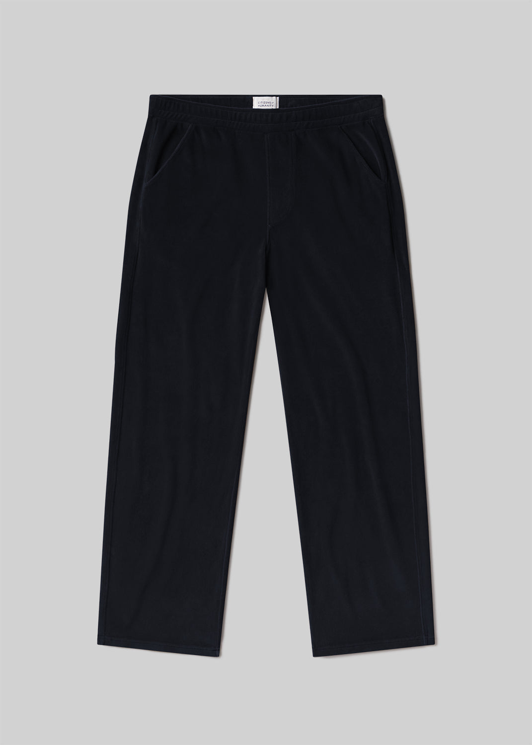 BRYNN DRAWSTRING VELOUR PANT IN NOTTE