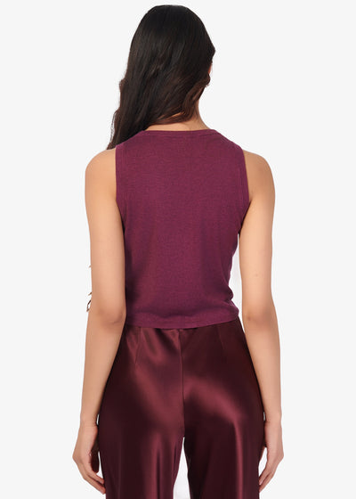 DIA SILK CASHMERE SWEATER VEST IN BLACKBERRY