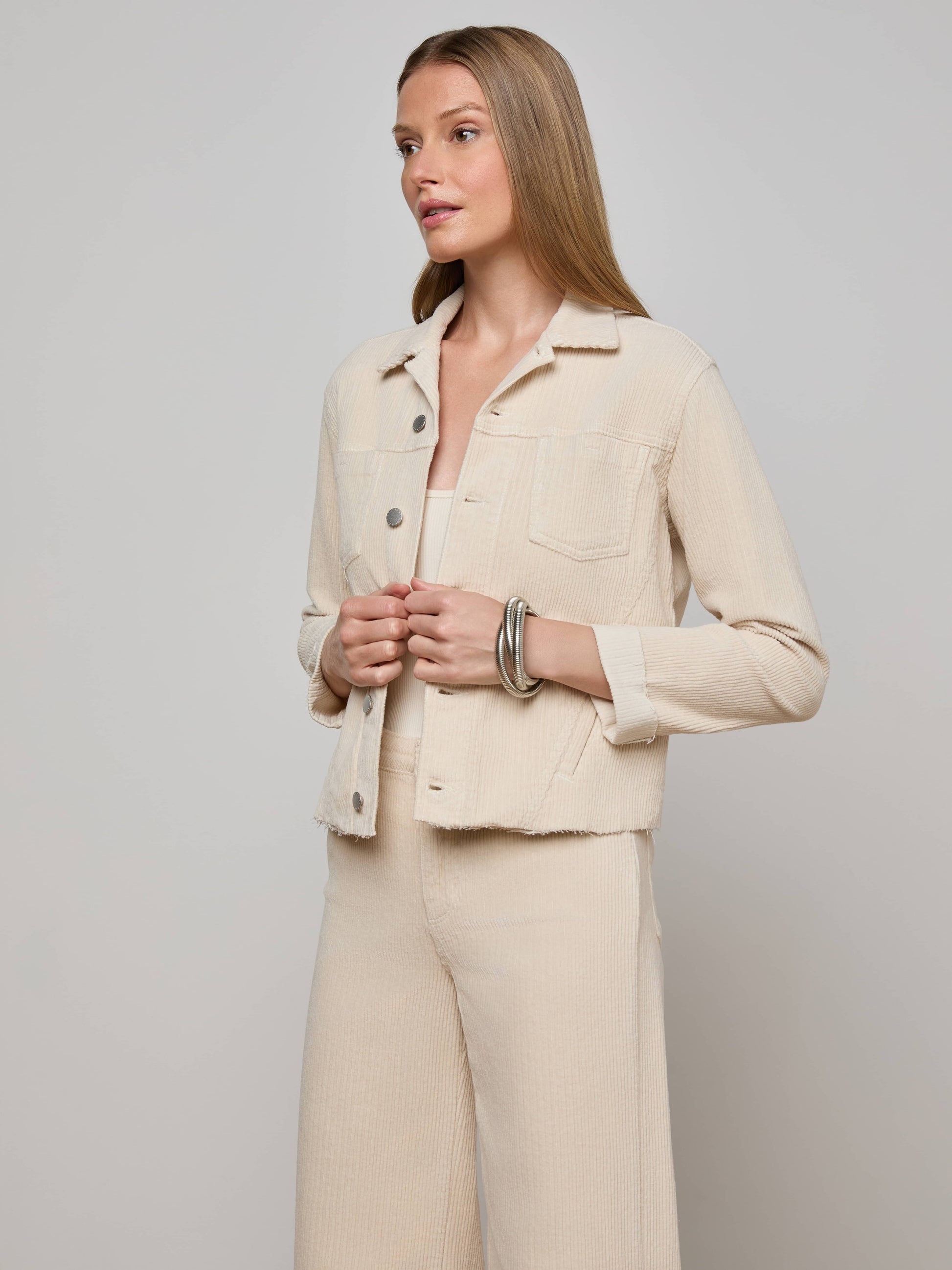 L'Agence JANELLE SLIM RAW JACKET at Romi Boutique
