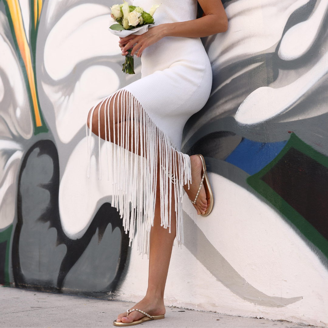 Solei Sea Indie Solid Metallic Gold With Pearls at Romi Boutique
