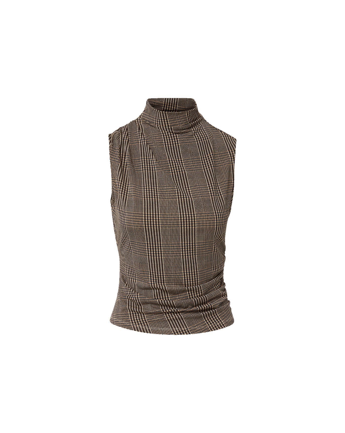 MYLIE SLEEVELESS TOP IN DARK ACORN MULTI