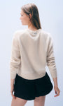 White & Warren Cashmere Tennis Embroidered Sweatshirt at Romi Boutique