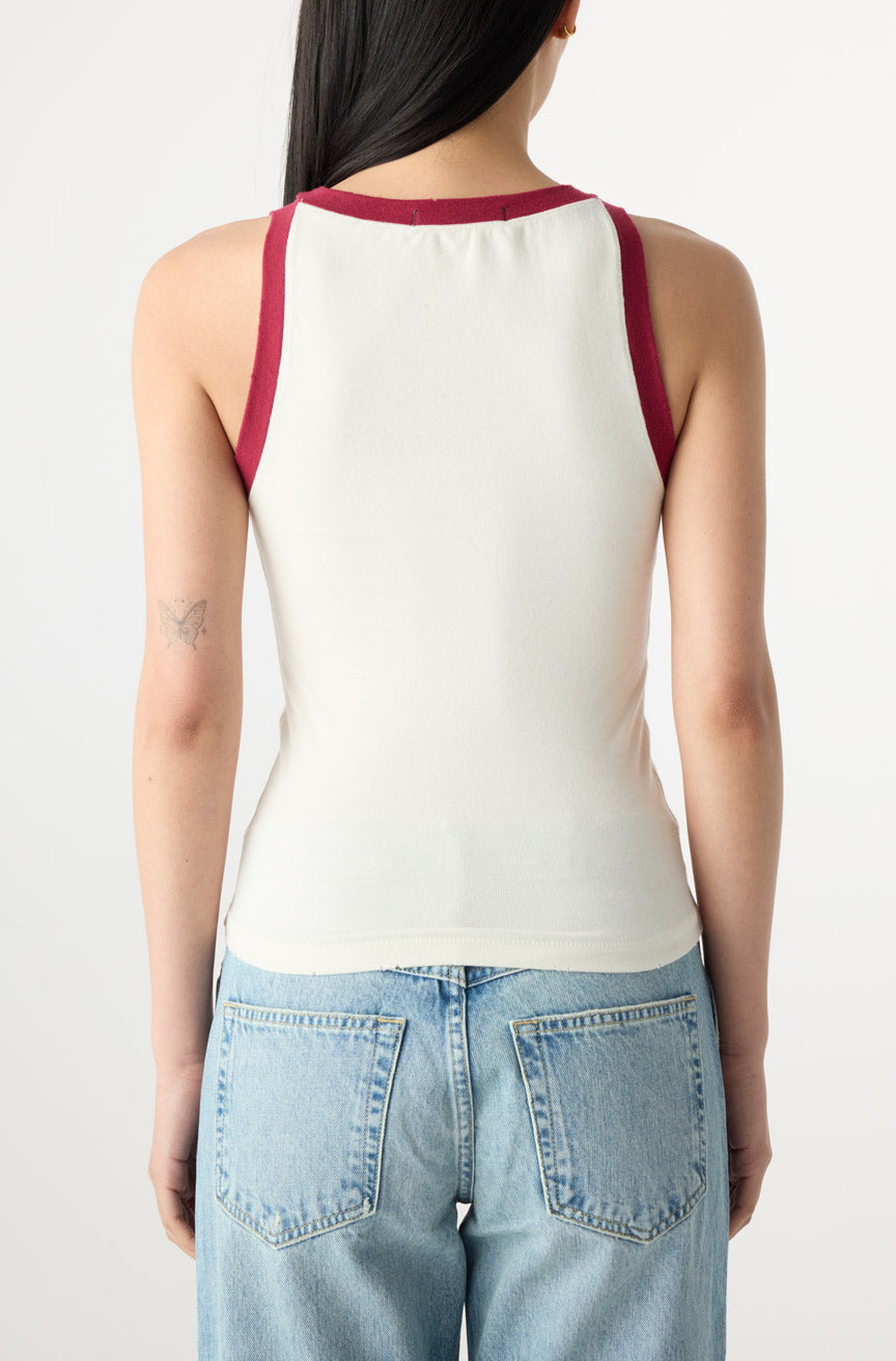 DAZZLING TANK IN BONE/PINOT