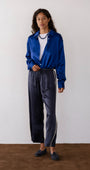 DONNI. THE SILK STRIPE CROP PANT at Romi Boutique