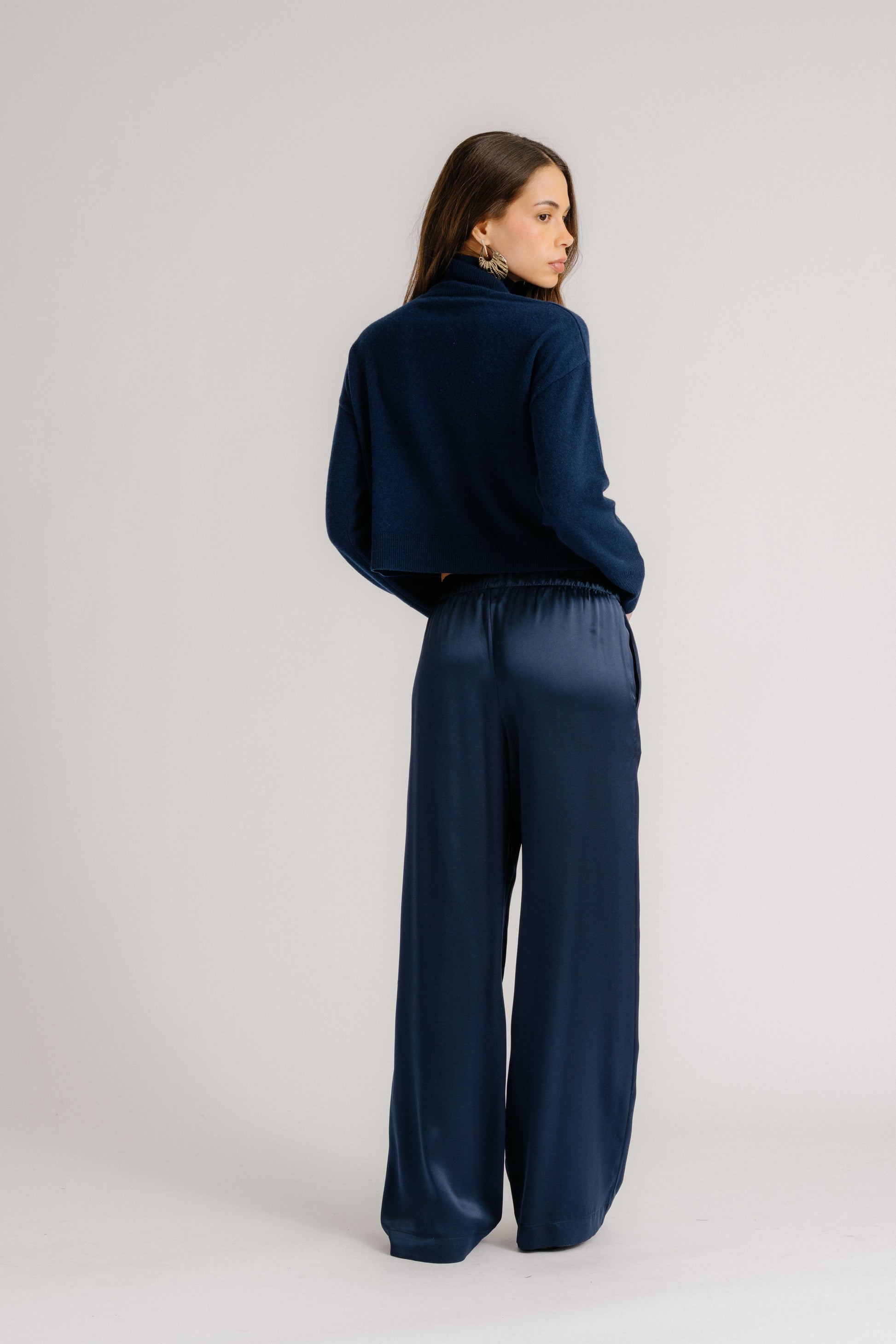 Brynn High Rise Pull On Wide Leg Pant