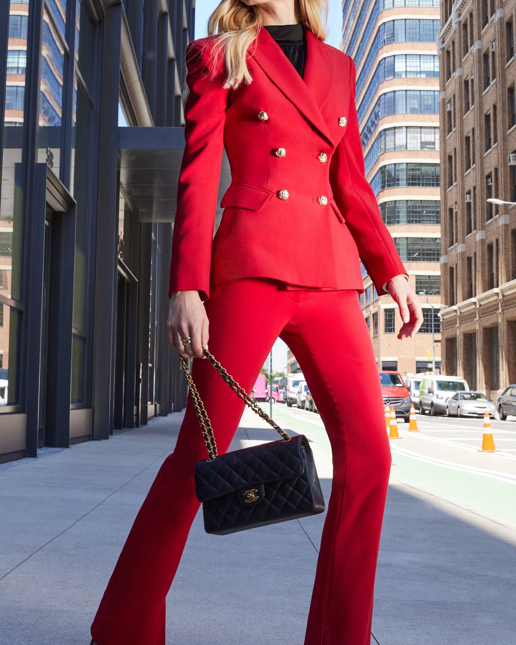 CADY SUITING PANTS IN RUBY - Romi Boutique