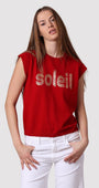 Minnie Rose COTTON CASHMERE SOLEIL FOIL PRINT TEE at Romi Boutique