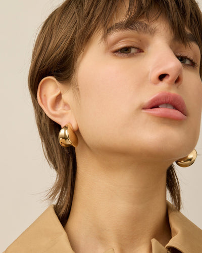 PAIGE PUFF EARRINGS IN HIGH POLISH GOLD - Romi Boutique