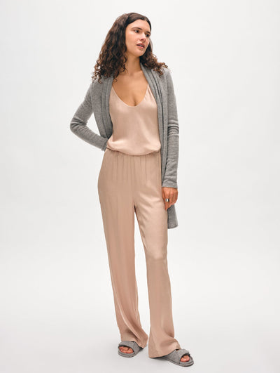 CASHMERE TRAPEZE CARDIGAN IN GREY HEATHER