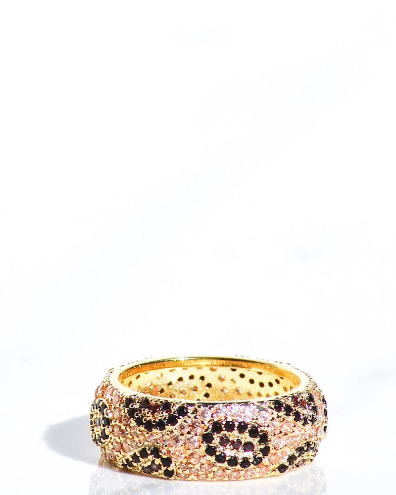 Native Gem MINI BILLIONAIRE RING IN LEOPARD at Romi Boutique