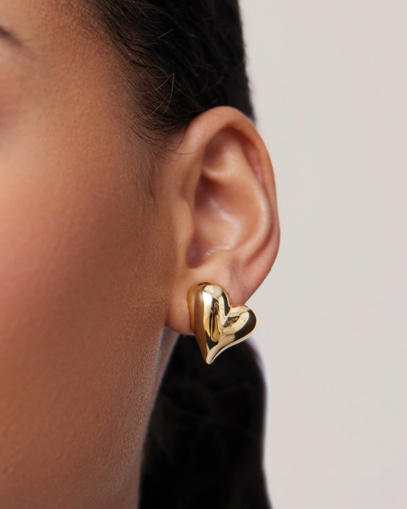 Jenny Bird Art Heart Symmetrical Button Earrings at Romi Boutique