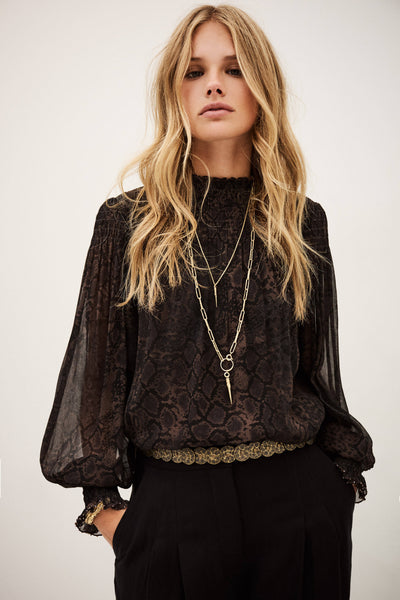 SHAMY TOP IN MARRON