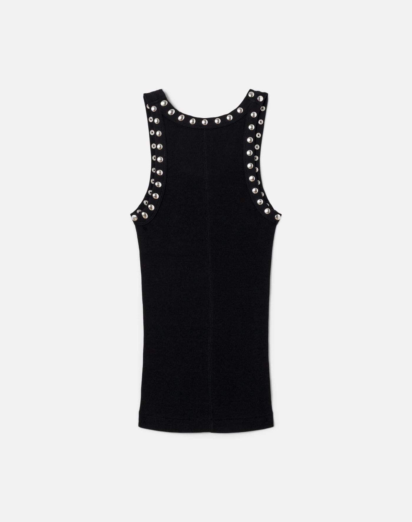 STUDDED RIB TANK IN BLACK - Romi Boutique