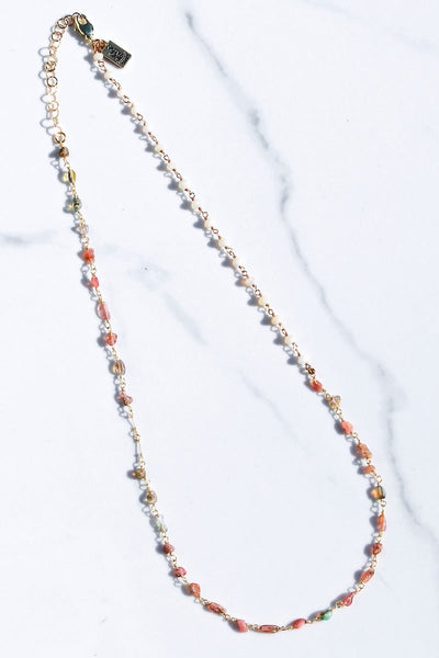 PINK SAND NECKLACE IN GOLD