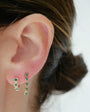 EF Collection Multi Emerald Chain Stud Earrings at Romi Boutique