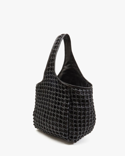 BANDO IN BLACK KNOT WOVEN LEATHER - Romi Boutique