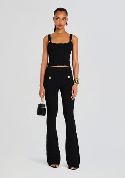 JOLIET KNIT PANT IN METALLIC BLACK