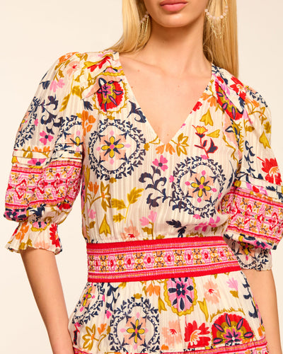 BARBARA DRESS IN WHITE MAYA COMBO
