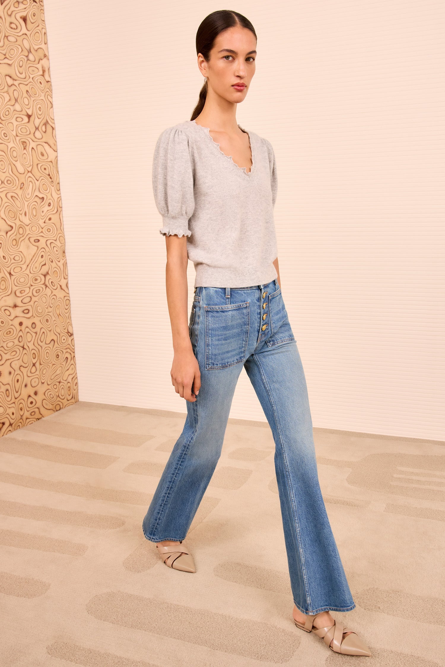 Ulla Johnson POLLINE SHORT SLEEVE TOP at Romi Boutique