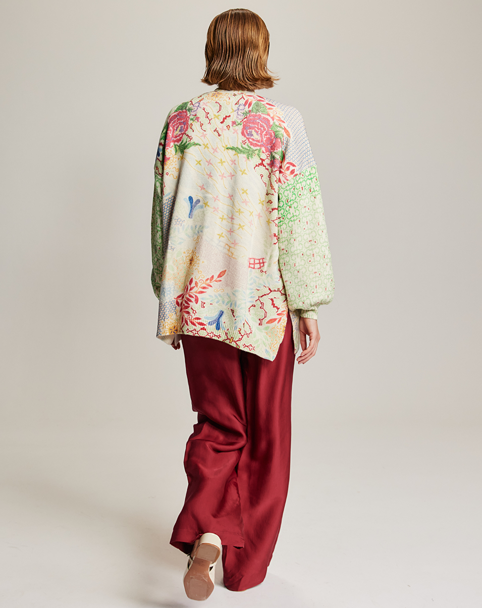 Me369 LIV LONG PRINTED CARDIGAN at Romi Boutique