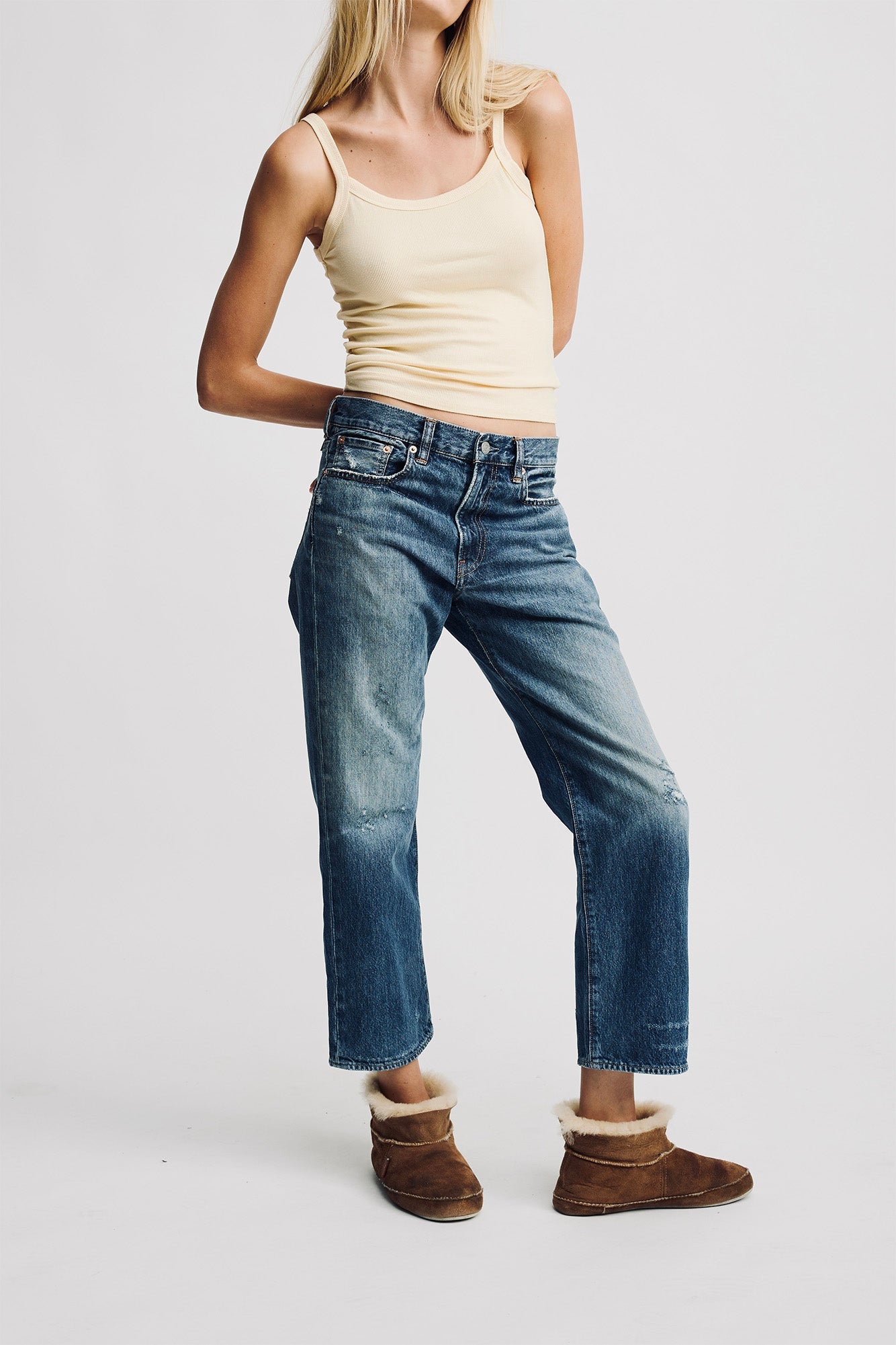 LINDSAY SLIM BOYFRIEND JEAN IN FENMORE BLUE
