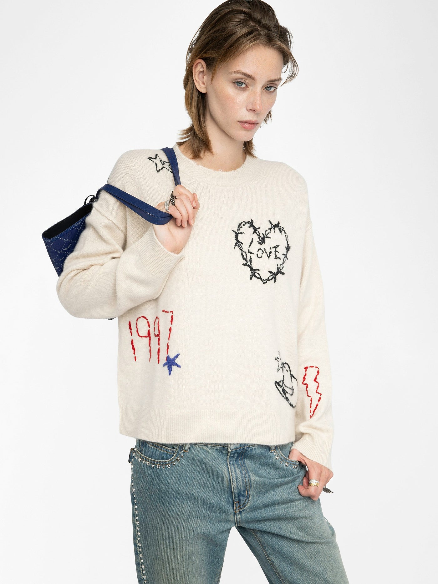 MARKUZ CASHMERE SWEATER IN ECRU