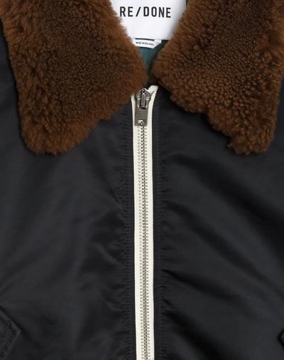 SHRUNKEN BOMBER IN BLACK - Romi Boutique