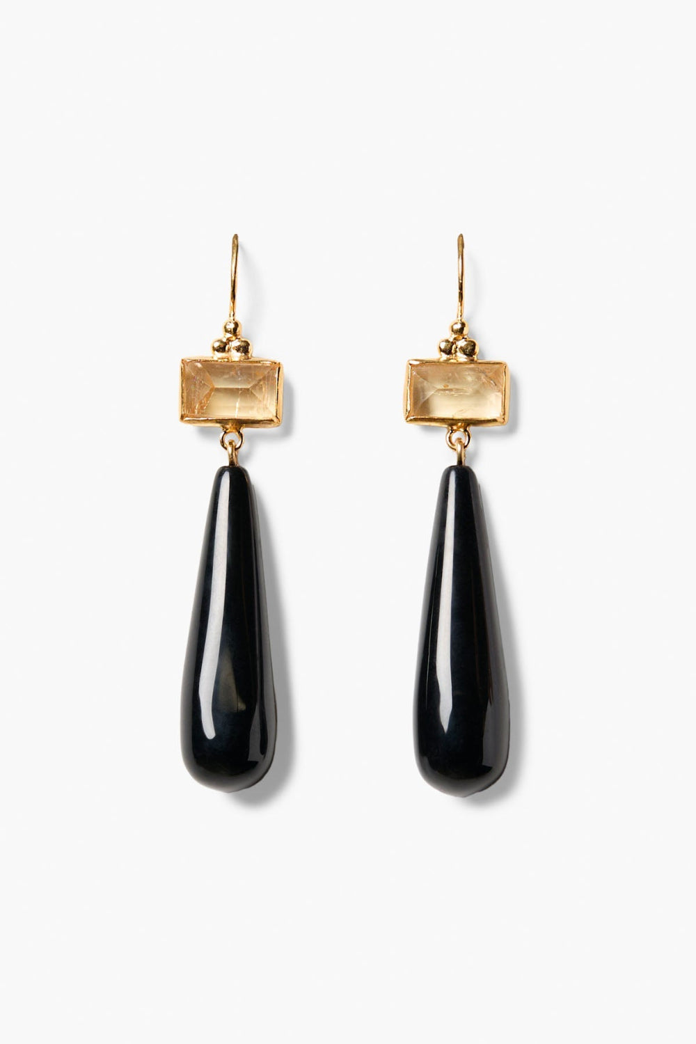 MESSINA EARRINGS IN BLACK AGATE