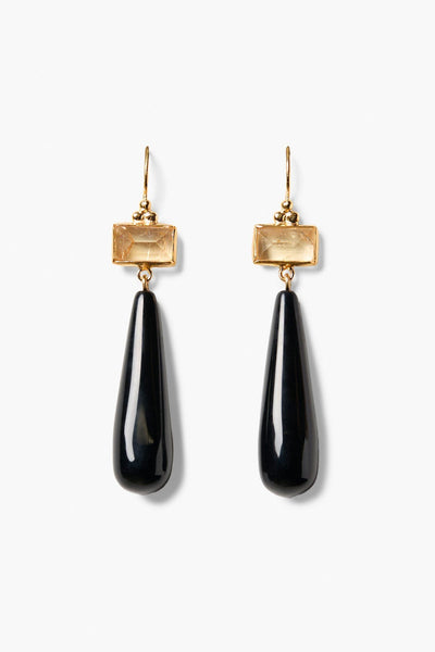 MESSINA EARRINGS IN BLACK AGATE