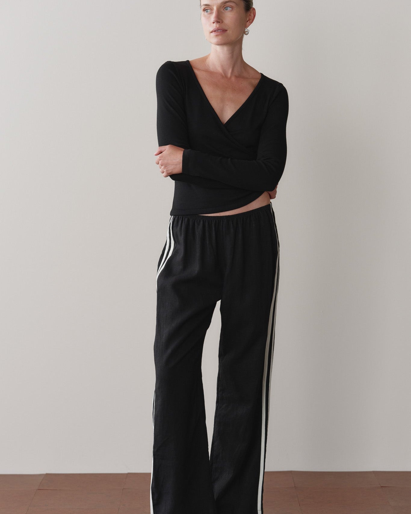 The Linen Crop Stripe Pant