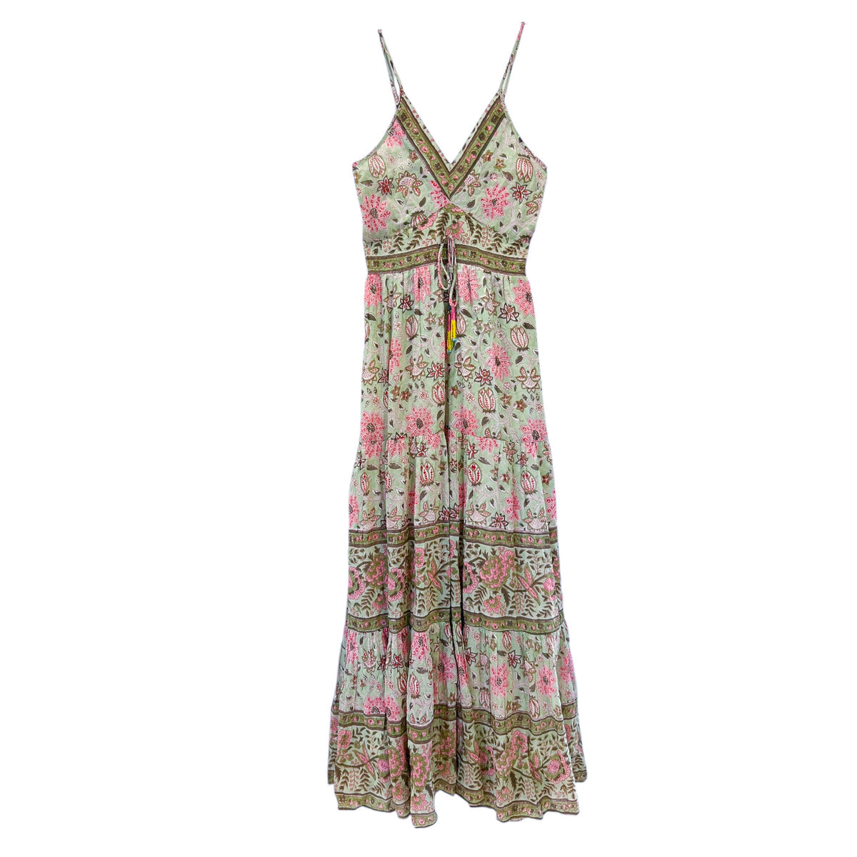 SABRINA MAXI DRESS IN MINT AND PINK FLORAL