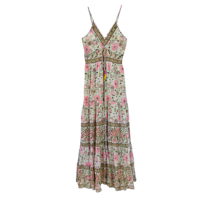 SABRINA MAXI DRESS IN MINT AND PINK FLORAL