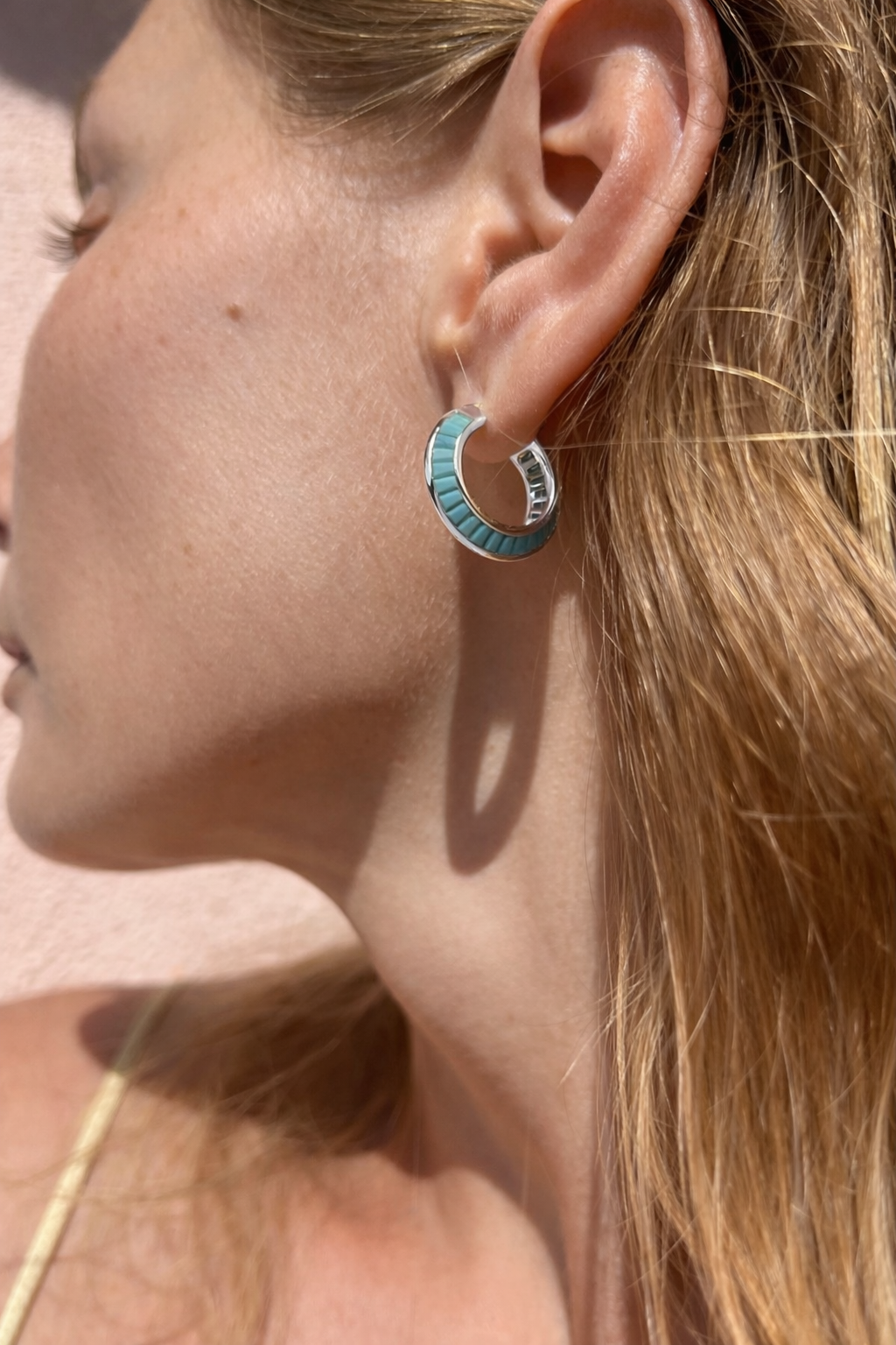 Native Gem Razor Edge Hoop Earrings at Romi Boutique
