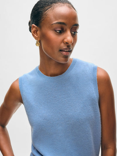 CASHMERE SHELL TANK IN SOFT BLUE