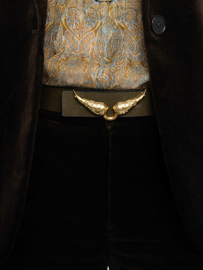 ROCK REVERSIBLE VINTAGE BELT IN NOIR