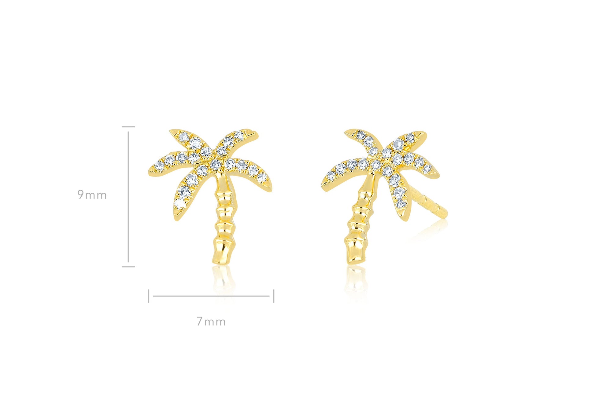 EF Collection Diamond Wild Palm Stud Earring at Romi Boutique